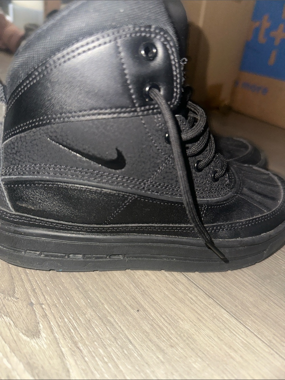 Nike Kids Black Lace-Up Winter Boots